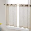HLC.ME Faux Linen Curtains Abbey Faux Linen Grommet Cafe Tiers - Beige - Set Of 2 1 HLC.ME Faux Linen Curtains Abbey Faux Linen Grommet Cafe Tiers - Beige - Set Of 2