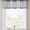 HLC.ME Abbey Faux Linen Grommet Curtain Valance - Grey