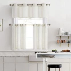 HLC.ME Abbey Faux Linen Grommet Curtain Valance - Oatmeal Beige Faux Linen Curtains 8 HLC.ME Abbey Faux Linen Grommet Curtain Valance - Oatmeal Beige Faux Linen Curtains