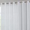 HLC.ME Abbey Faux Linen Grommet Patio Door Panel - White 2 HLC.ME Abbey Faux Linen Grommet Patio Door Panel - White