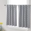 HLC.ME Faux Linen Curtains Franklin Moroccan Trellis 100% Blackout Back Tab Tiers - Light Grey - Set Of 2 1 HLC.ME Faux Linen Curtains Franklin Moroccan Trellis 100% Blackout Back Tab Tiers - Light Grey - Set Of 2