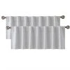 HLC.ME Faux Linen Curtains Franklin Moroccan Trellis 100% Blackout Back Tab Valance - White