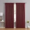 HLC.ME Blackout Curtains Franklin Moroccan Trellis 100% Complete Blackout Back Tab Curtains - Burgundy - Set Of 2