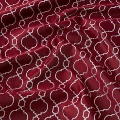 HLC.ME Blackout Curtains Franklin Moroccan Trellis 100% Complete Blackout Back Tab Curtains - Burgundy - Set Of 2 15 HLC.ME Blackout Curtains Franklin Moroccan Trellis 100% Complete Blackout Back Tab Curtains - Burgundy - Set Of 2