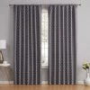 HLC.ME Franklin Moroccan Trellis 100% Complete Blackout Back Tab Curtains - Grey - Set Of 2