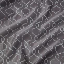 HLC.ME Franklin Moroccan Trellis 100% Complete Blackout Back Tab Curtains - Grey - Set Of 2