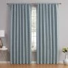 HLC.ME Franklin Moroccan Trellis 100% Complete Blackout Back Tab Curtains - Light Blue - Set Of 2 Blackout Curtains