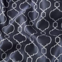 HLC.ME Franklin Moroccan Trellis 100% Blackout Patio Door Panel - Navy Blue