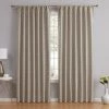 HLC.ME Franklin Moroccan Trellis 100% Complete Blackout Back Tab Curtains - Taupe - Set Of 2 Blackout Curtains