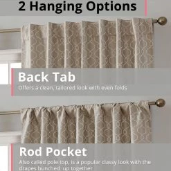 HLC.ME Franklin Moroccan Trellis 100% Blackout Patio Door Panel - Taupe