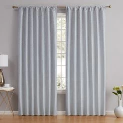 HLC.ME Franklin Moroccan Trellis 100% Complete Blackout Back Tab Curtains - White - Set Of 2