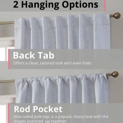 HLC.ME Franklin Moroccan Trellis 100% Complete Blackout Back Tab Curtains - White - Set Of 2