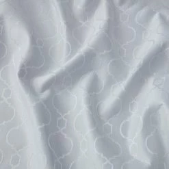 HLC.ME Franklin Moroccan Trellis 100% Complete Blackout Back Tab Curtains - White - Set Of 2