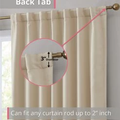 HLC.ME Blackout Curtains Hamilton 100% Blackout Curtain Panels - Beige - Set Of 2