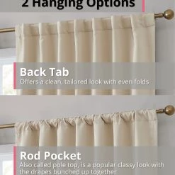 HLC.ME Blackout Curtains Hamilton 100% Blackout Curtain Panels - Beige - Set Of 2