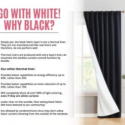 HLC.ME Hamilton 100% Blackout Curtain Panels - Black - Set Of 2 14 HLC.ME Hamilton 100% Blackout Curtain Panels - Black - Set Of 2