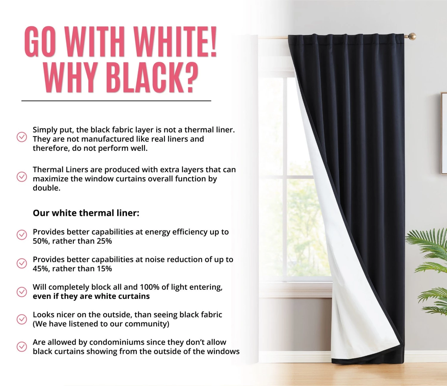 HLC.ME Hamilton 100% Blackout Curtain Panels - Black - Set Of 2 7 HLC.ME Hamilton 100% Blackout Curtain Panels - Black - Set Of 2