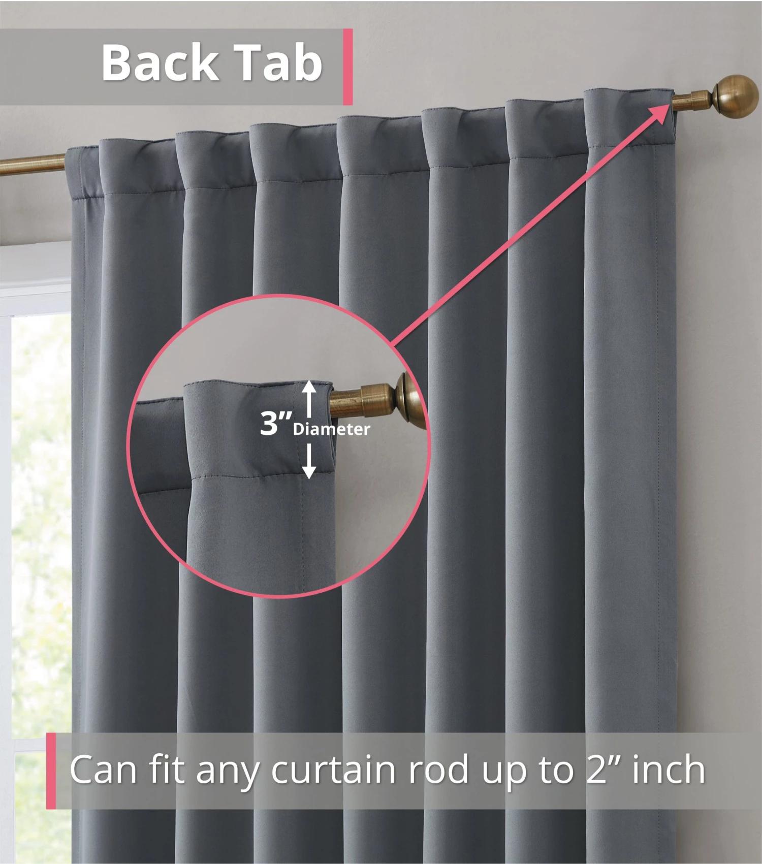 HLC.ME Hamilton 100% Blackout Curtain Panels - Grey - Set Of 2 Blackout Curtains 4 HLC.ME Hamilton 100% Blackout Curtain Panels - Grey - Set Of 2 Blackout Curtains