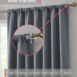 HLC.ME Hamilton 100% Blackout Curtain Panels - Grey - Set Of 2 Blackout Curtains 12 HLC.ME Hamilton 100% Blackout Curtain Panels - Grey - Set Of 2 Blackout Curtains