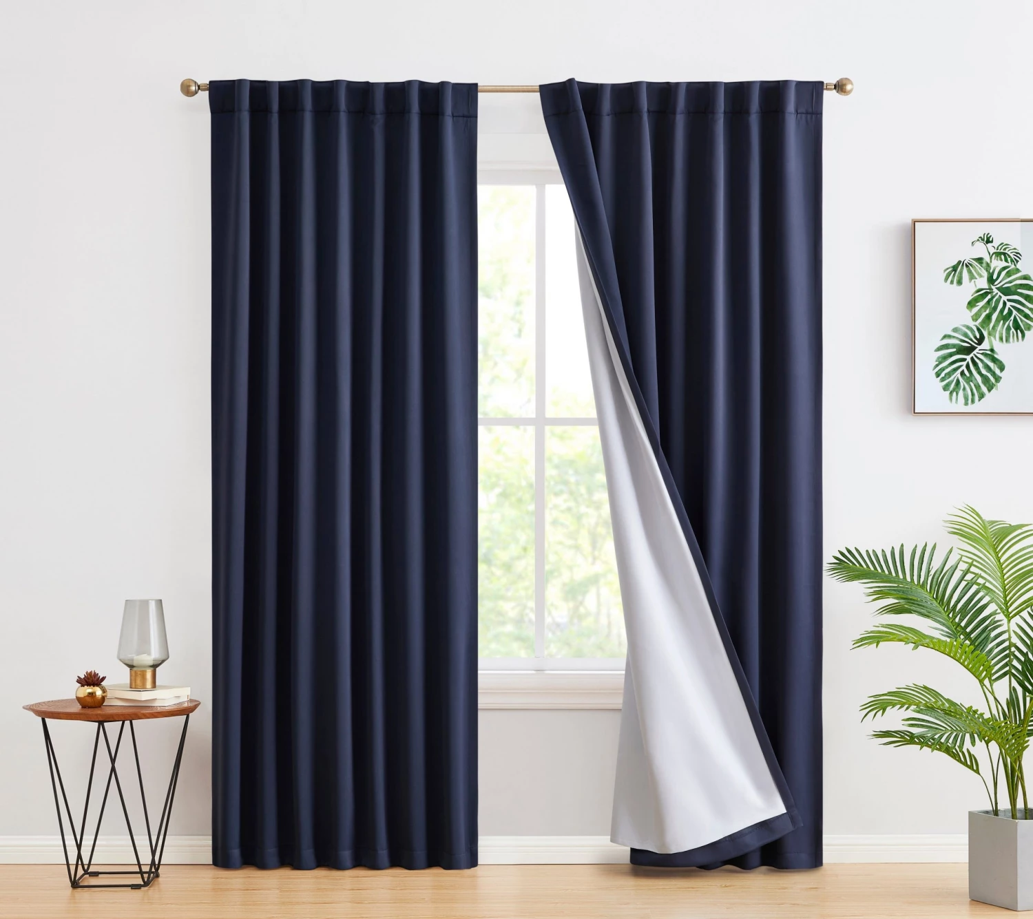 HLC.ME Blackout Curtains Hamilton 100% Blackout Curtain Panels - Navy Blue - Set Of 2 3 HLC.ME Blackout Curtains Hamilton 100% Blackout Curtain Panels - Navy Blue - Set Of 2