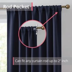HLC.ME Blackout Curtains Hamilton 100% Blackout Curtain Panels - Navy Blue - Set Of 2 10 HLC.ME Blackout Curtains Hamilton 100% Blackout Curtain Panels - Navy Blue - Set Of 2