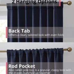 HLC.ME Blackout Curtains Hamilton 100% Blackout Curtain Panels - Navy Blue - Set Of 2 11 HLC.ME Blackout Curtains Hamilton 100% Blackout Curtain Panels - Navy Blue - Set Of 2
