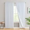 HLC.ME Blackout Curtains Hamilton 100% Blackout Curtain Panels - White - Set Of 2