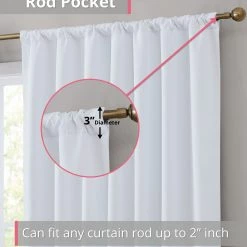 HLC.ME Blackout Curtains Hamilton 100% Blackout Curtain Panels - White - Set Of 2