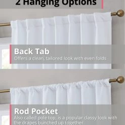 HLC.ME Blackout Curtains Hamilton 100% Blackout Curtain Panels - White - Set Of 2