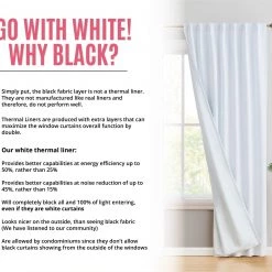 HLC.ME Blackout Curtains Hamilton 100% Blackout Curtain Panels - White - Set Of 2