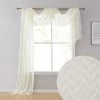 HLC.ME Sheer Curtains Herringbone Lace Sheer Scarf - Beige