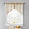 HLC.ME Herringbone Lace Sheer Rod Pocket Curtain Swags - Taupe - Set Of 2 1 HLC.ME Herringbone Lace Sheer Rod Pocket Curtain Swags - Taupe - Set Of 2