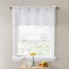 HLC.ME Herringbone Lace Sheer Rod Pocket Cafe Valance - White Faux Linen Curtains 1 HLC.ME Herringbone Lace Sheer Rod Pocket Cafe Valance - White Faux Linen Curtains