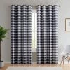 HLC.ME Hilltop Buffalo Check Textured Grommet Curtain Panels - Black - Set Of 2 2 HLC.ME Hilltop Buffalo Check Textured Grommet Curtain Panels - Black - Set Of 2