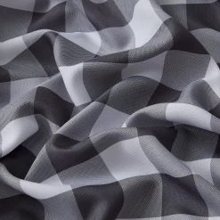 HLC.ME Hilltop Buffalo Textured Back Tab Window Curtain Tiers - Grey - Set Of 2 Faux Linen Curtains 12 HLC.ME Hilltop Buffalo Textured Back Tab Window Curtain Tiers - Grey - Set Of 2 Faux Linen Curtains