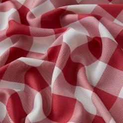 HLC.ME Hilltop Buffalo Check Grommet Curtain Panels - Red - Set Of 2 Faux Linen Curtains 13 HLC.ME Hilltop Buffalo Check Grommet Curtain Panels - Red - Set Of 2 Faux Linen Curtains