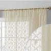 HLC.ME Isabella Floral Sheer Rod Pocket Curtain Panels - Beige - Set Of 2 1 HLC.ME Isabella Floral Sheer Rod Pocket Curtain Panels - Beige - Set Of 2