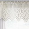 HLC.ME Isabella Floral Sheer Rod Pocket Valance - Ivory 2 HLC.ME Isabella Floral Sheer Rod Pocket Valance - Ivory