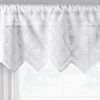 HLC.ME Faux Linen Curtains Isabella Floral Sheer Rod Pocket Valance - White
