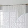 HLC.ME Sheer Curtains Isabella Floral Sheer Rod Pocket Curtain Panels - White - Set Of 2
