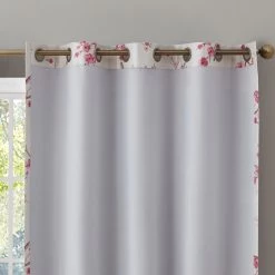 HLC.ME Jasmine Floral 100% Blackout Grommet Curtain Panels - Pink - Set Of 2 11 HLC.ME Jasmine Floral 100% Blackout Grommet Curtain Panels - Pink - Set Of 2