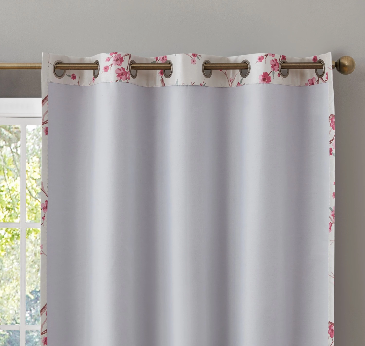 HLC.ME Jasmine Floral 100% Blackout Grommet Curtain Panels - Pink - Set Of 2 5 HLC.ME Jasmine Floral 100% Blackout Grommet Curtain Panels - Pink - Set Of 2
