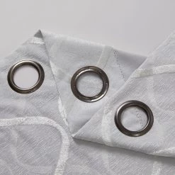 HLC.ME Blackout Curtains Versailles Lattice Flocked Blackout Grommet Panels - Ivory - Set Of 2