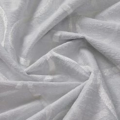 HLC.ME Faux Linen Curtains Lattice Flocked 100% Blackout Grommet Patio Door Panel - Ivory