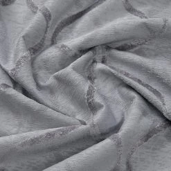 HLC.ME Lattice Flocked 100% Blackout Grommet Patio Door Panel - Light Grey Faux Linen Curtains