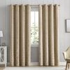 HLC.ME Blackout Curtains Versailles Lattice Flocked Blackout Grommet Panels - Taupe - Set Of 2