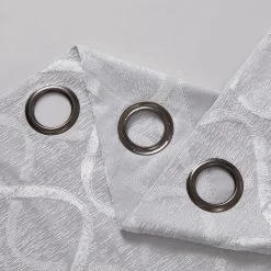 HLC.ME Versailles Lattice Flocked Blackout Grommet Panels - White - Set Of 2