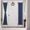 HLC.ME Lattice Print French Door Curtain Panel - Navy Blue - Set Of 2