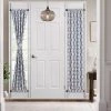 HLC.ME Lattice Print French Door Curtain Panel - Platinum White/Grey - Set Of 2