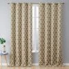 HLC.ME Lattice Print Blackout Grommet Curtain Panels - Taupe - Set Of 2 Blackout Curtains 1 HLC.ME Lattice Print Blackout Grommet Curtain Panels - Taupe - Set Of 2 Blackout Curtains